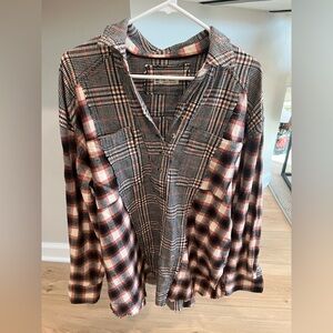 Free People wild fire plaid top
